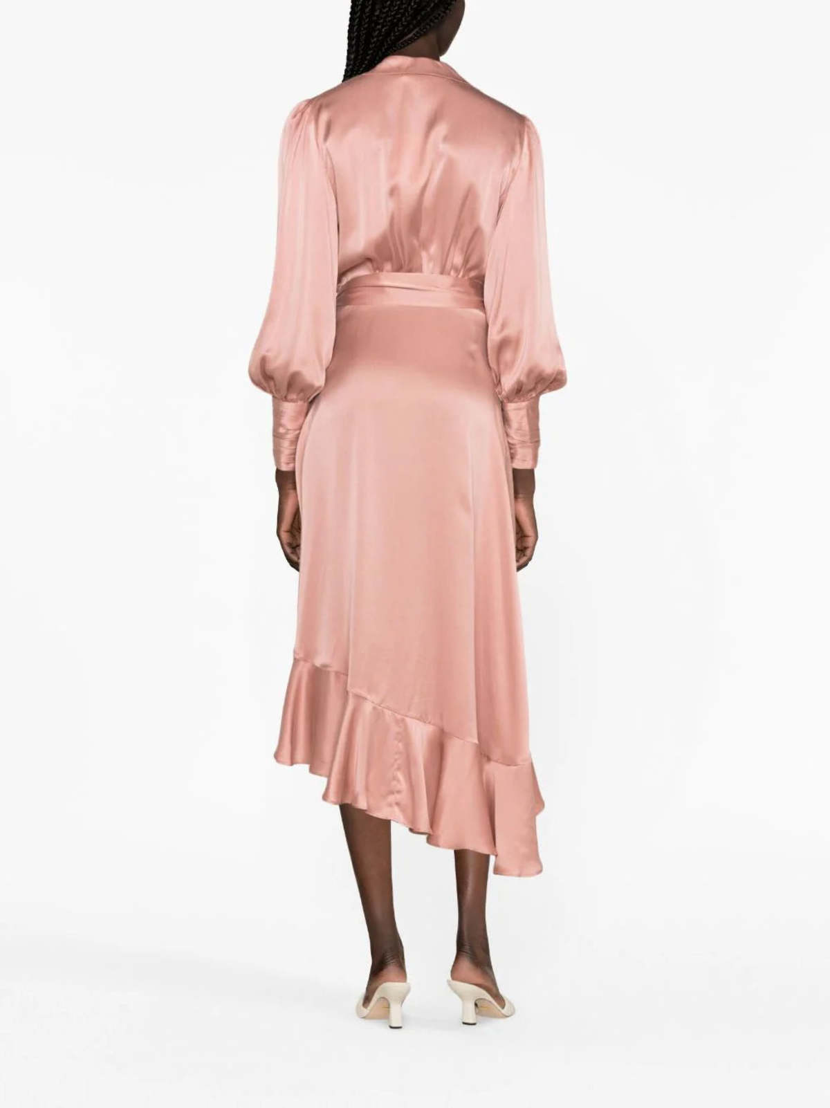 Zimmermann Silk Wrap Midi Dress - Dusty Pink | Garmentory