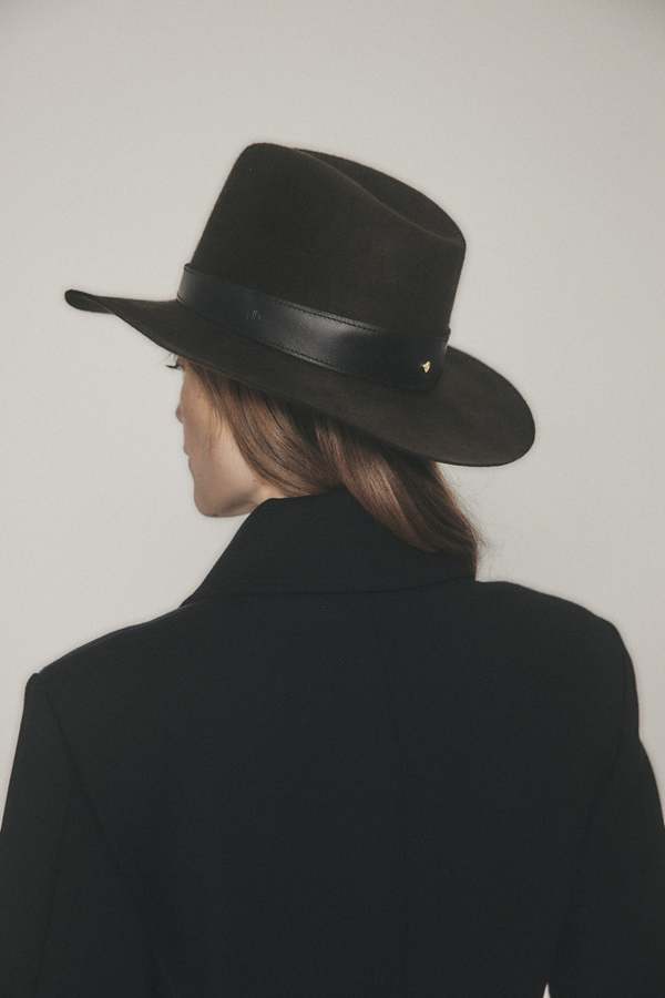 Janessa Leon Raleigh Fedora Hat - Dark Brown | Garmentory display picture 1