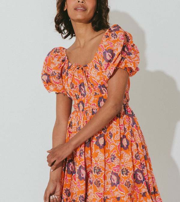 Cleobella Kalena Mini Dress - Orange/Purple Floral | Garmentory