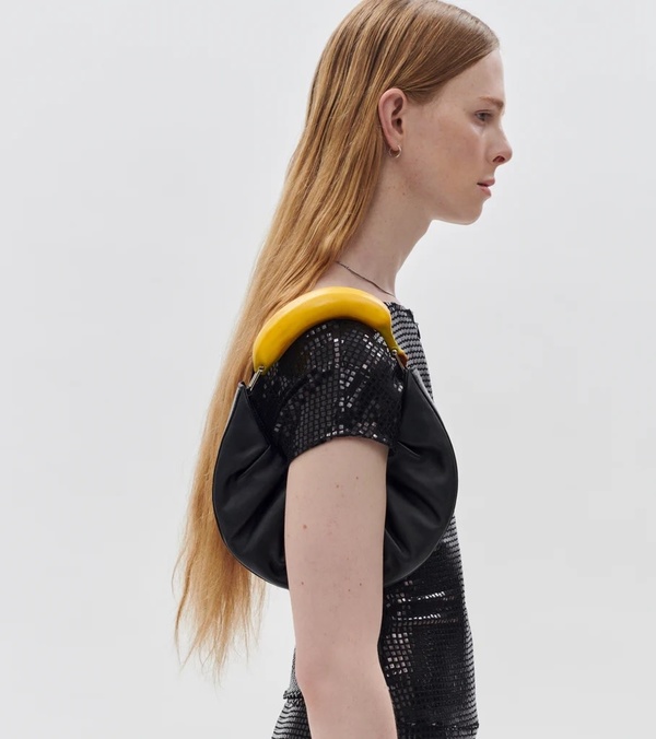 Puppets and Puppets Banana Hobo Bag Black Leather Garmentory