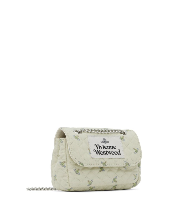 Vivienne Westwood Quilted Satin Mini Purse with Orbs and Chain
