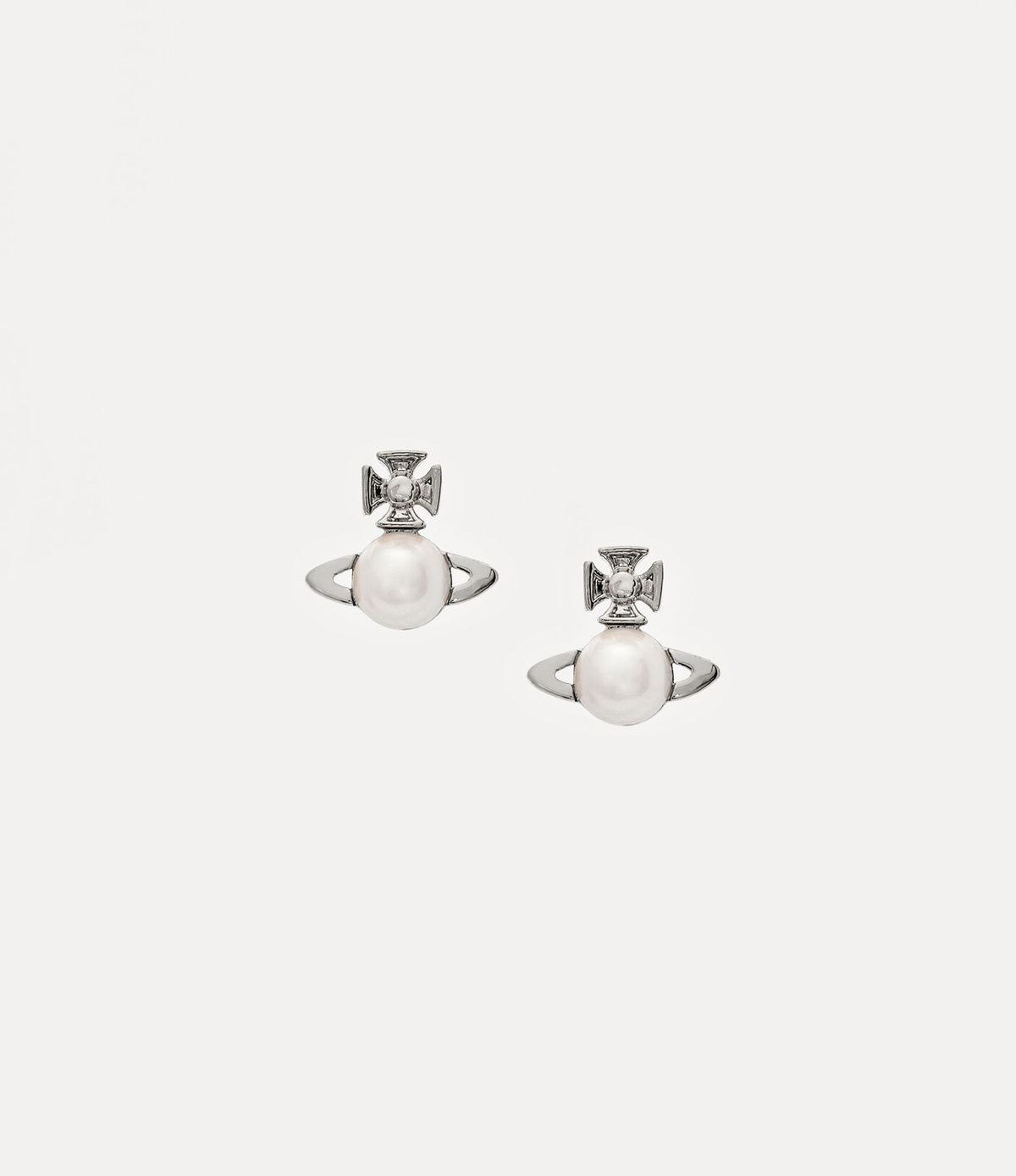 Vivienne Westwood Balbina Mini Orb Pearl Earrings - Silver