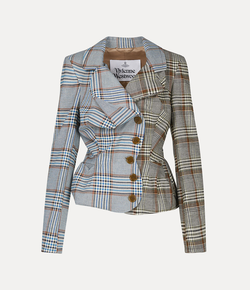 ジャケット Vivienne Westwood Drunken jacket with tartan wool pattern Vivienne Westwood Drunken jacket with tartan wool pattern