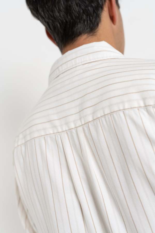 mfpen Executive Shirt - Beige Stripe Silk | Garmentory