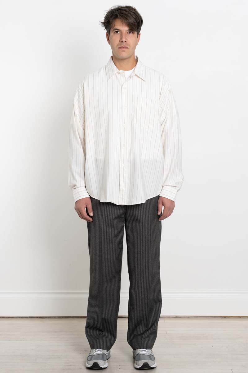 mfpen Executive Shirt - Beige Stripe Silk | Garmentory
