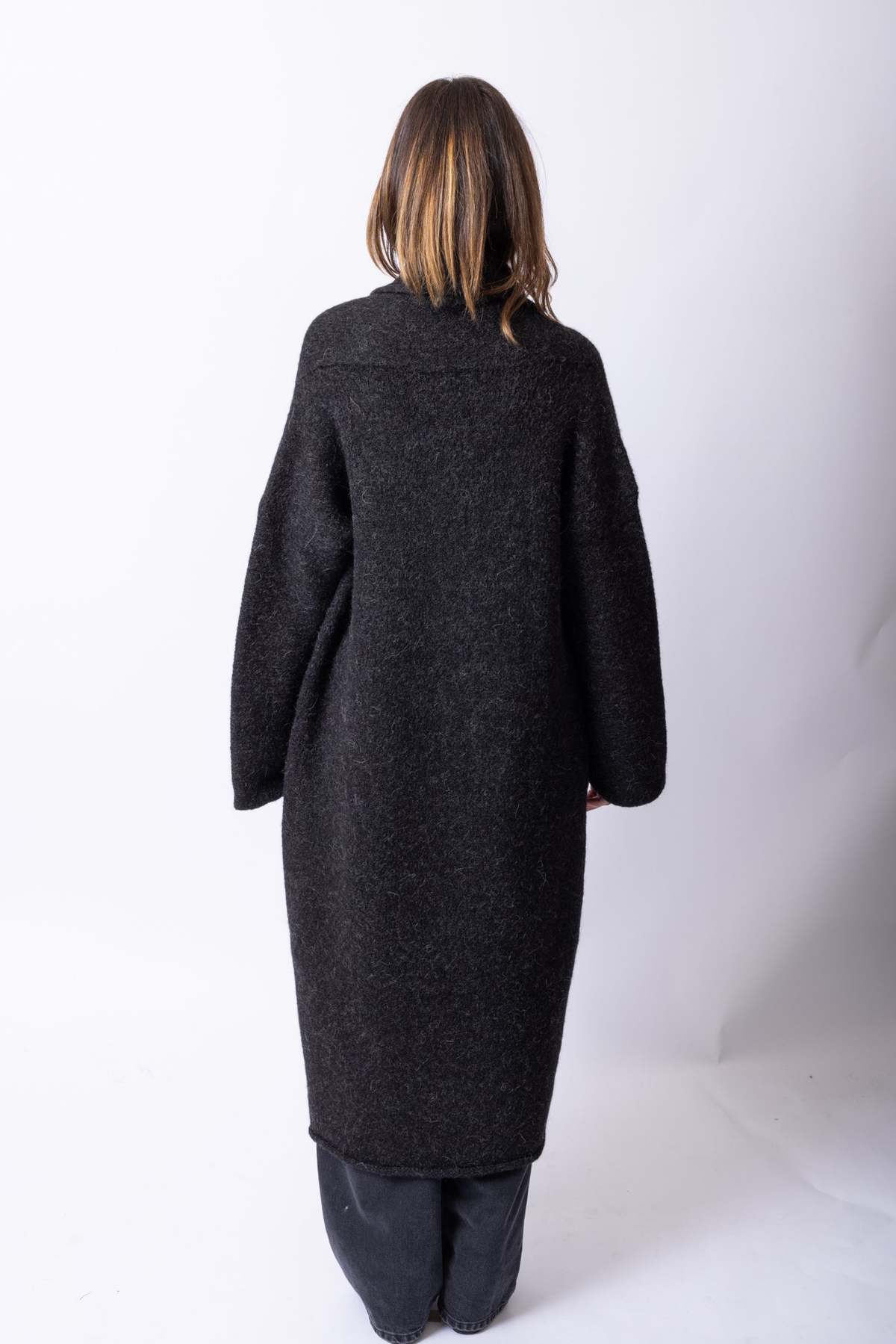 Lauren Manoogian Long Shawl Cardigan - Black Melange | Garmentory