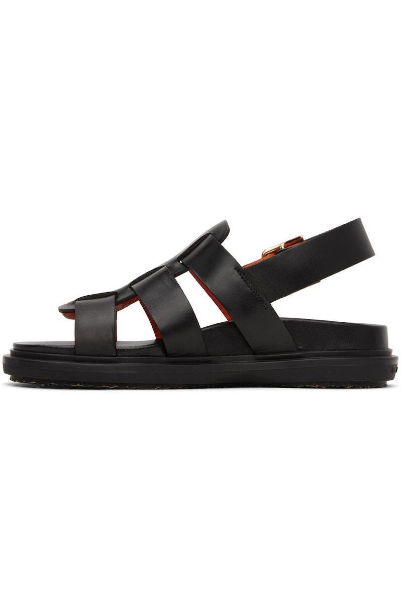 Marni Gladiator Fussbett Sandals - Black | Garmentory