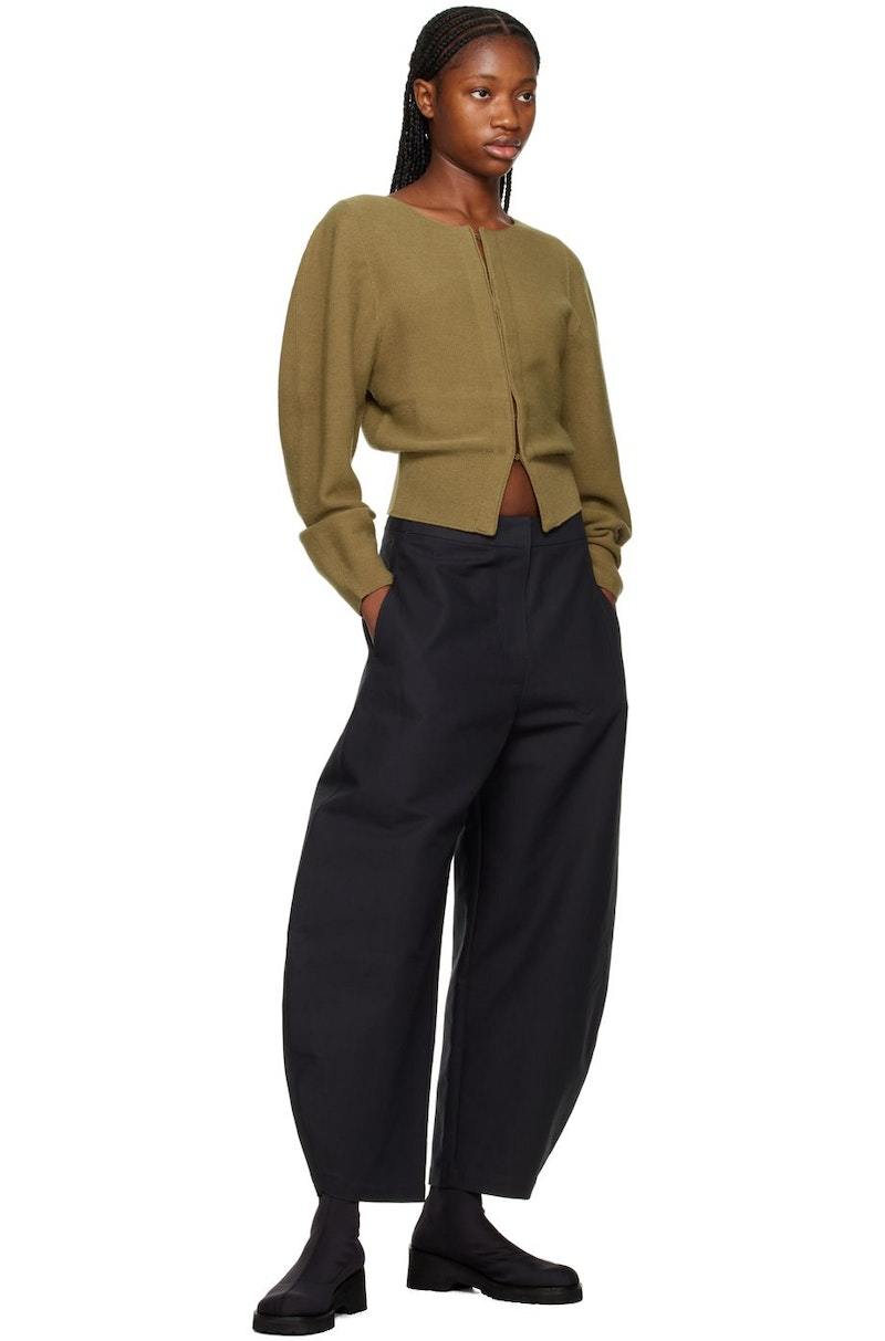 AMOMENTO Curved Leg Trousers - Black | Garmentory