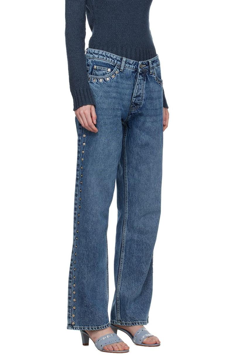 パンツ Paloma wool denim CROWD-Low-waisted denim pants with side metal detail down