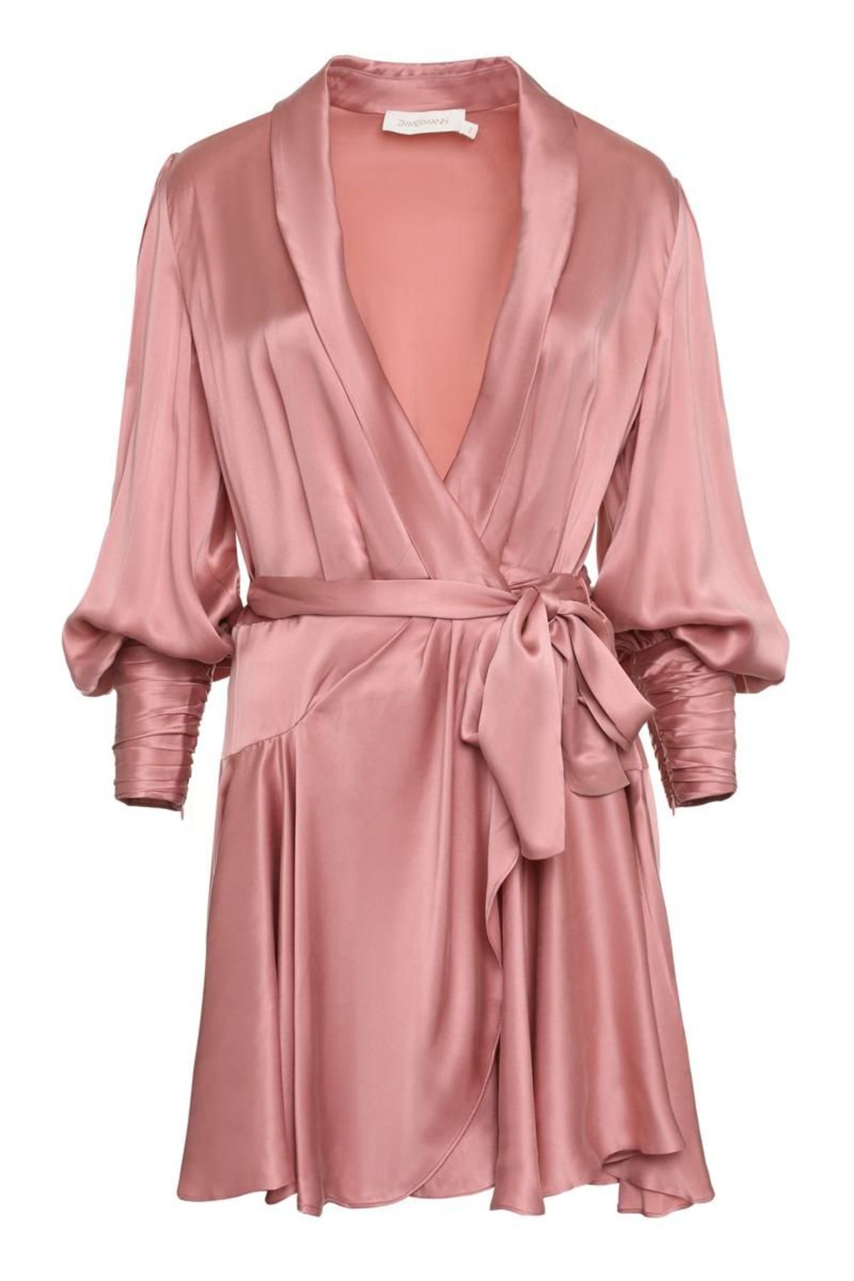 zimmermann silk wrap dress rose Silk Wrap Mini Dress Dusty Rose Online