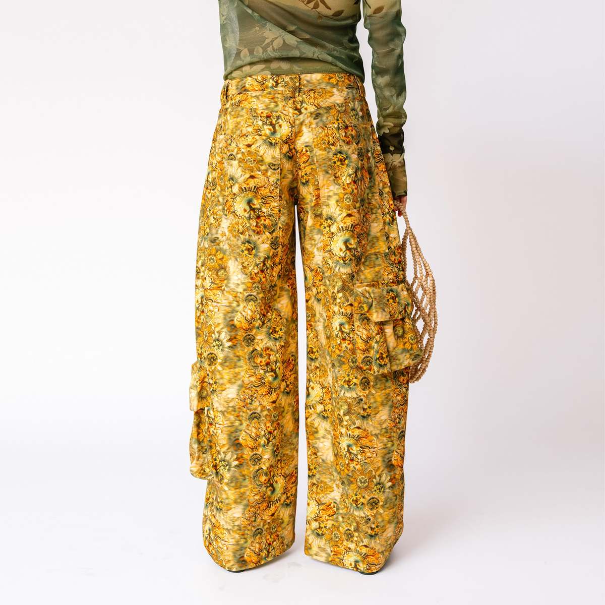 パンツ [COLLINA STRADA] Denim Brown Floral Pants PANTS – Collina Strada