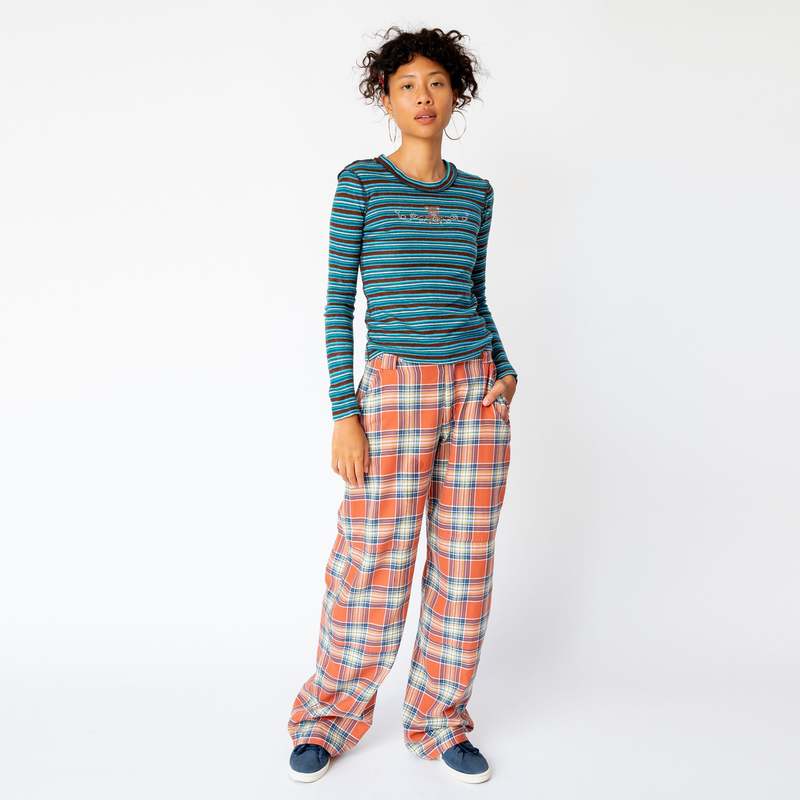 Collina Strada Rhinestone Cardio Crew - Teddy Stripe D