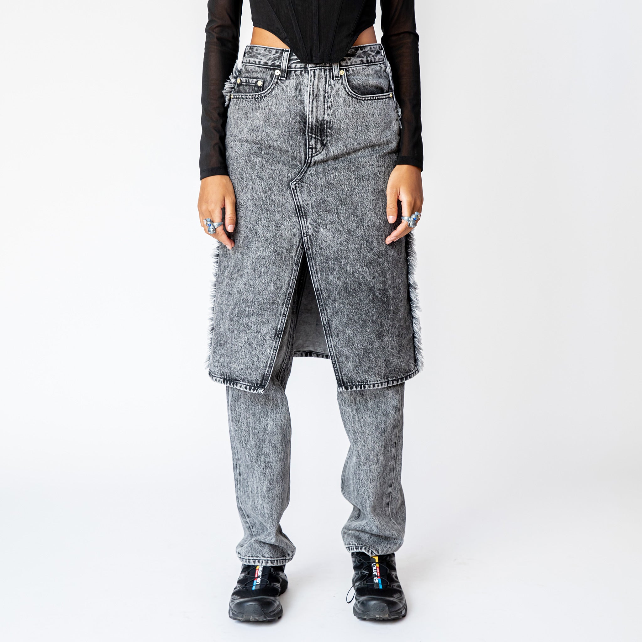 24AW【GANNI】'heavy Washed' Skirt Heavy Washed Denim Midi Skirt | Ganni | WORKSHOP