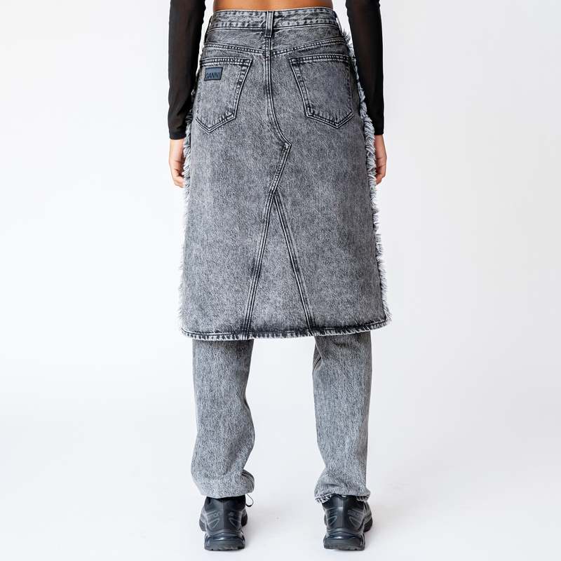 【関税＆送料込み】Ganni Washed Denim Skirt 関税＆送料込み】Ganni Washed Denim Skirt Black Washed Black