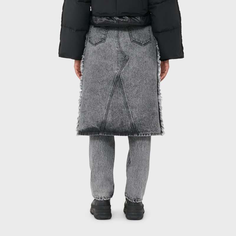 24AW【GANNI】'heavy Washed' Skirt Black Washed Black Washed Denim Skirt | GANNI US