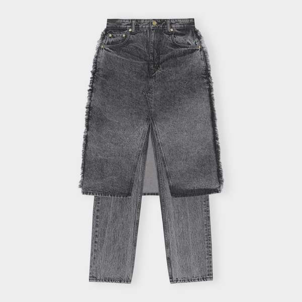 24AW【GANNI】'heavy Washed' Skirt Black Washed Black Washed Denim Skirt | GANNI US