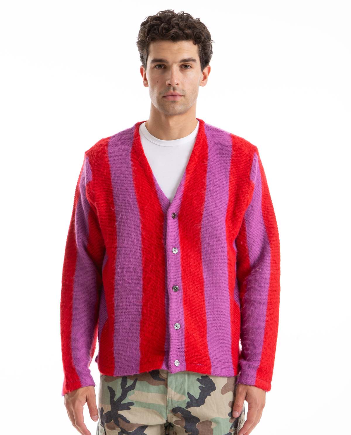 Stussy Stripe Brushed Cardigan | Garmentory