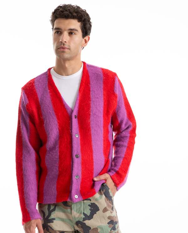 Stussy Stripe Brushed Cardigan | Garmentory