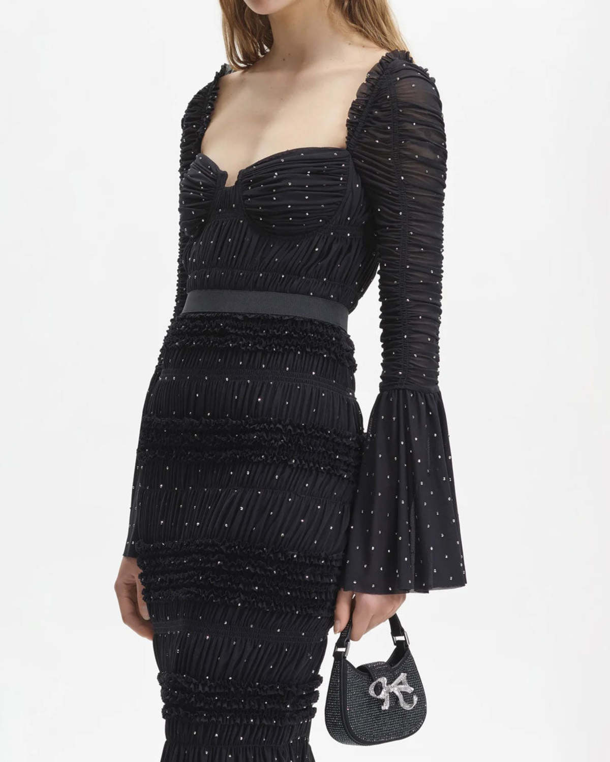 gold long sleeve dress formal Luxurious Long Sleeves V-neck Gold Lace Black-rose Trumpet Mermaid Lon –  SposaBridal