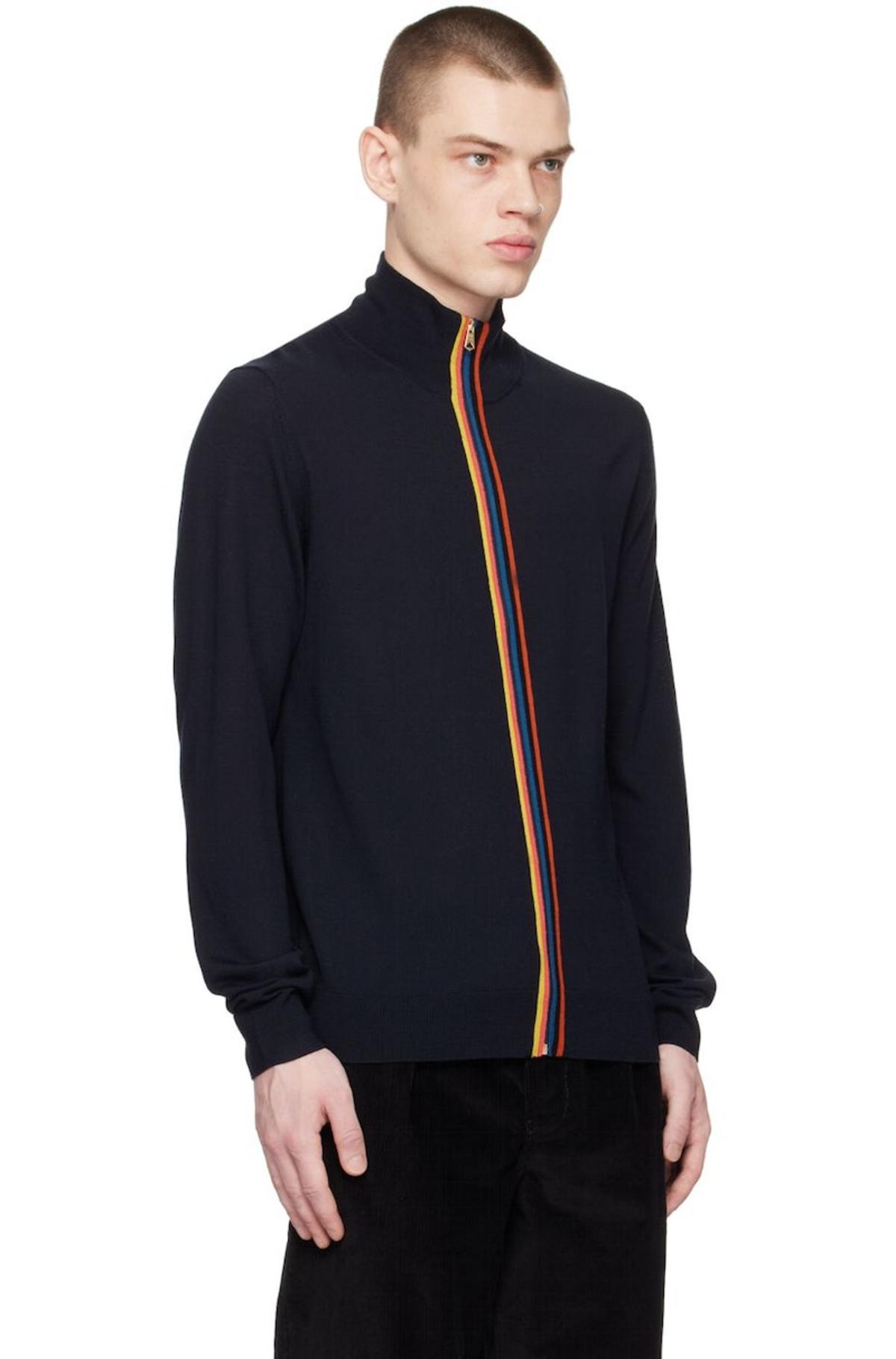 PAUL SMITH Artist Stripe Cardigan - Navy | Garmentory