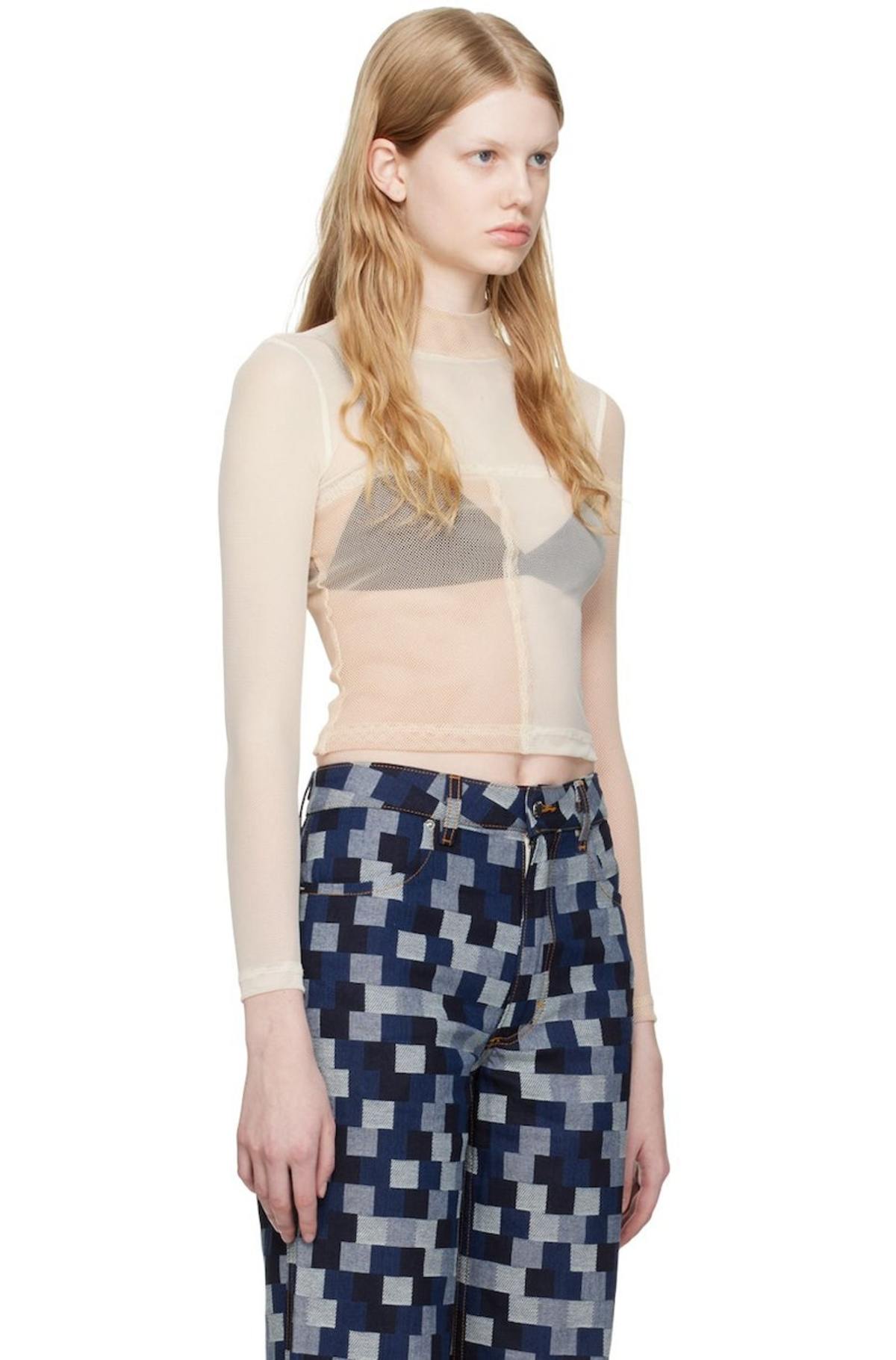 ECKHAUS LATTA SSENSE Exclusive Off-White & Beige Turtleneck