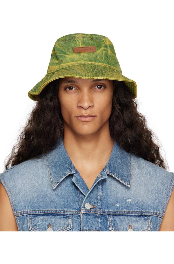Acne studios bucket hat. Acne Studios Face-embroidered Cotton Bucket Hat | Black  main image 4