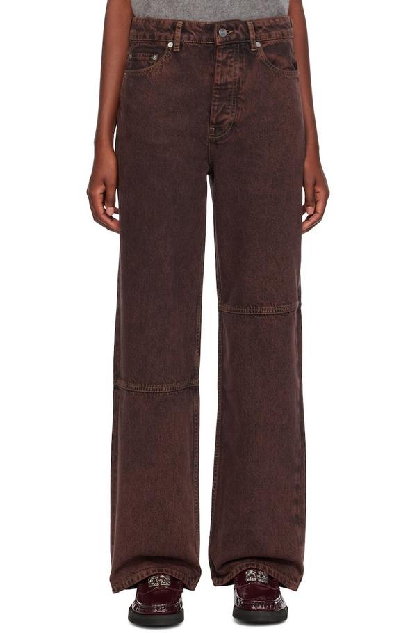 デニム・ジーパン GANNI WIDE-LEG BROWN JEANS Ganni Jeans for Women | Online Sale up to 60% off | Lyst
