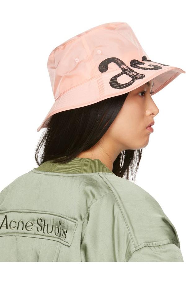 Acne Studios Pink Logo Bucket Hat | Garmentory display picture 1