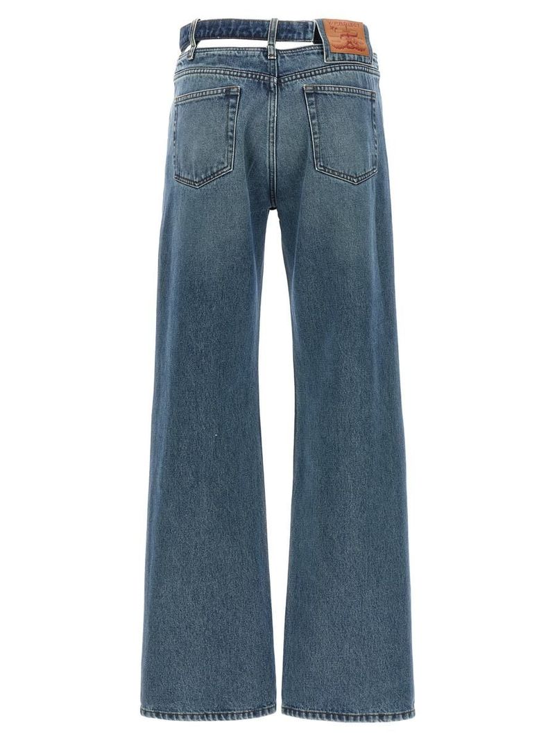 ス*ン様 y project デニムパンツ belted ベルト ロゴ Blue Y Belt