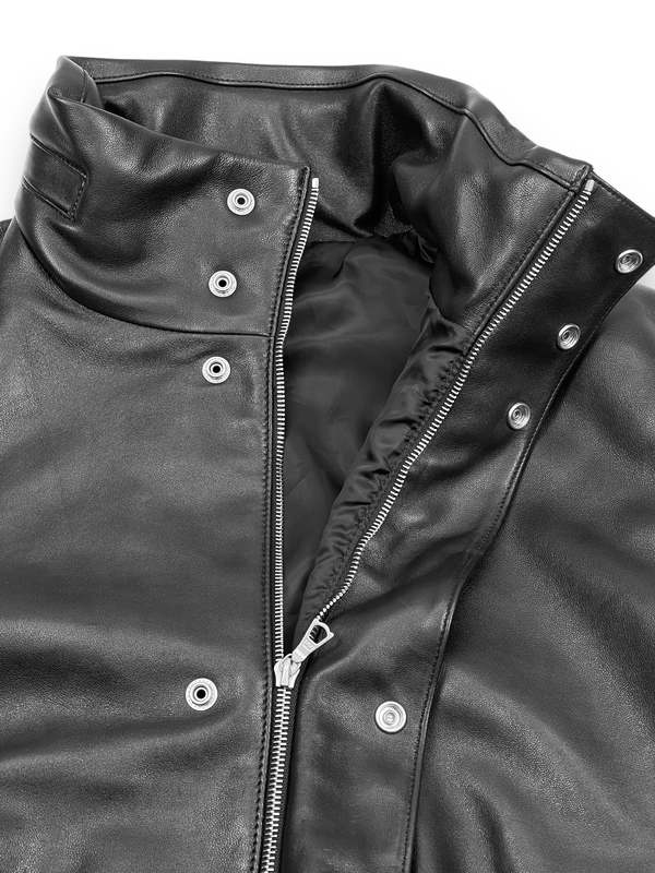 John Elliott LEATHER JUMPER - Black | Garmentory