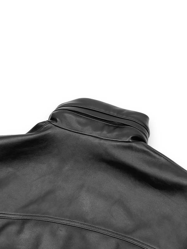 John Elliott LEATHER JUMPER - Black | Garmentory