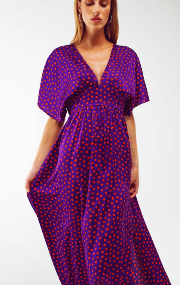Q2 Polka Dot Dress - Purple | Garmentory