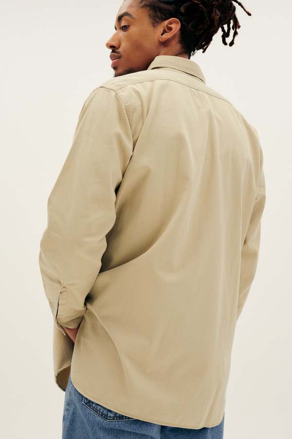 Orslow Cotton Twill Vintage Fit Work Shirt - Beige | Garmentory