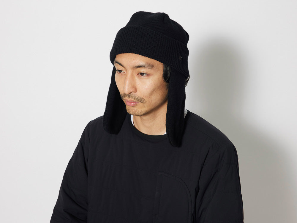 帽子 peak Knit Flight Cap GREY Snow Peak Knit Flight Cap One Black - Grey | Garmentory