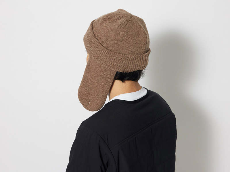 Unisex Snow Peak Knit Flight Cap Brown
