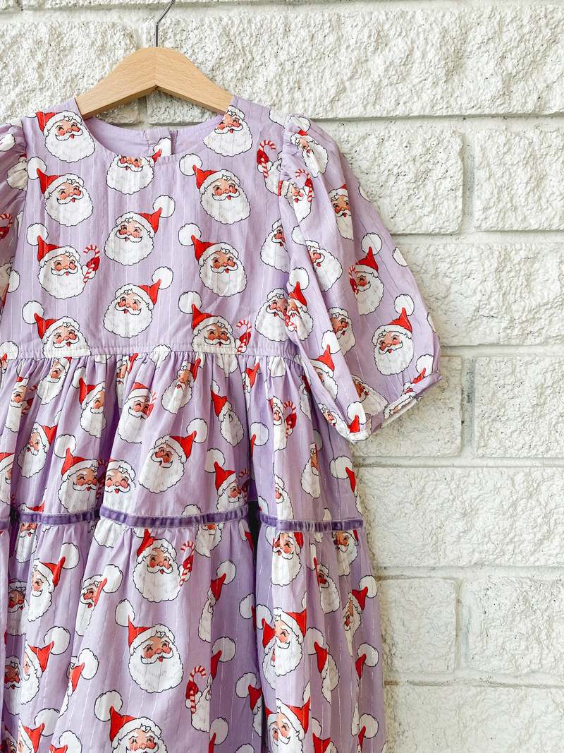Kids Pink Chicken Girls Maribelle Dress - Lavender Santa Kids Pink Chicken Girls Maribelle Dress - Lavender Santa