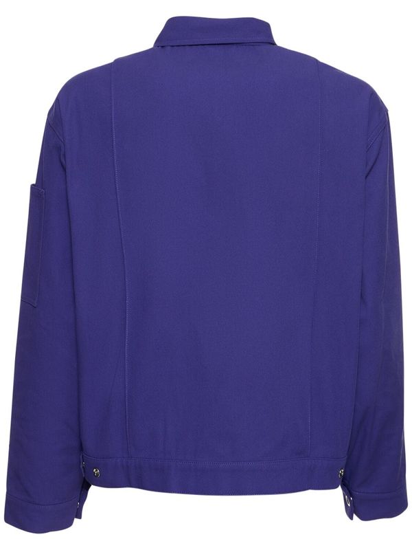 Acne Studios Ourle Cotton Blend Twill Overshirt Electric Purple/Black