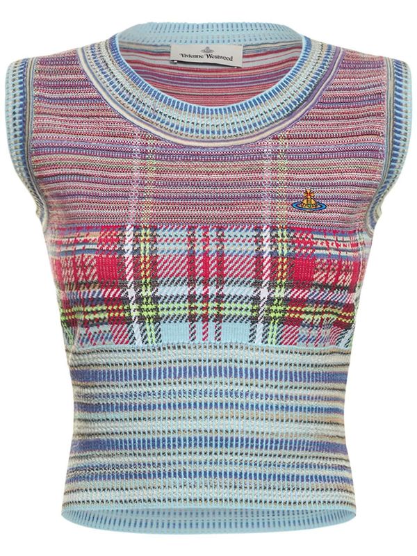 Vivienne Westwood Tartan Jacquard Knit Vest Top | Garmentory