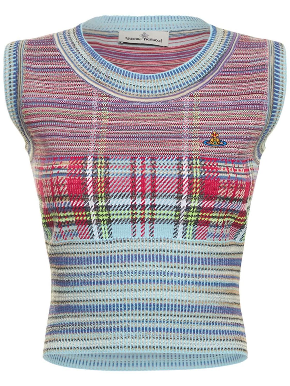 Vivienne Westwood Tartan Jacquard Knit Vest Top | Garmentory