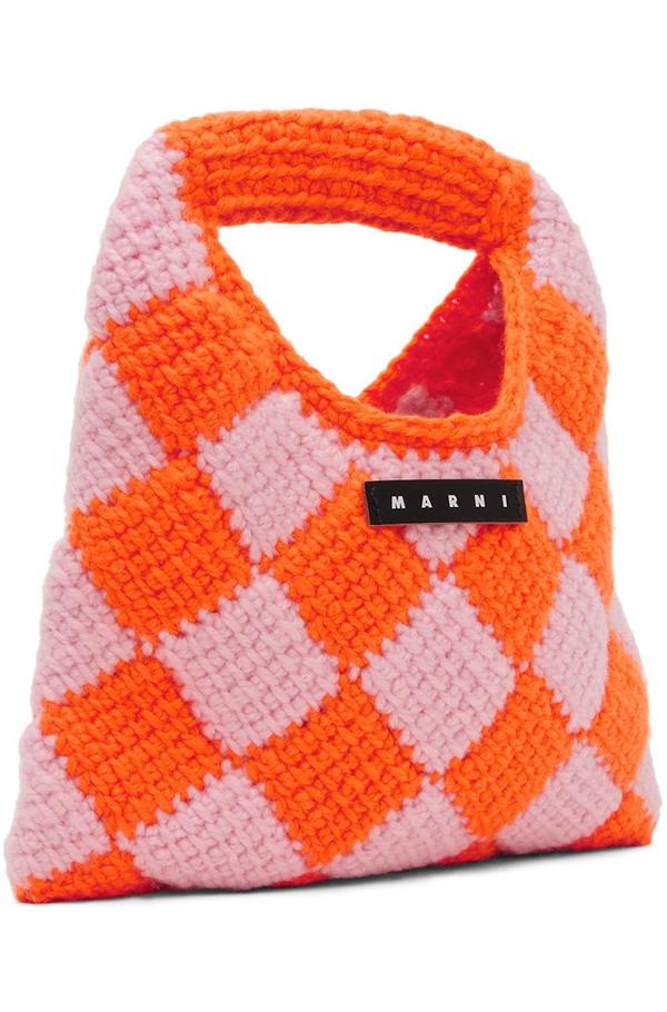 Marni Kids Orange & Pink Crochet Diamond Bag | Garmentory