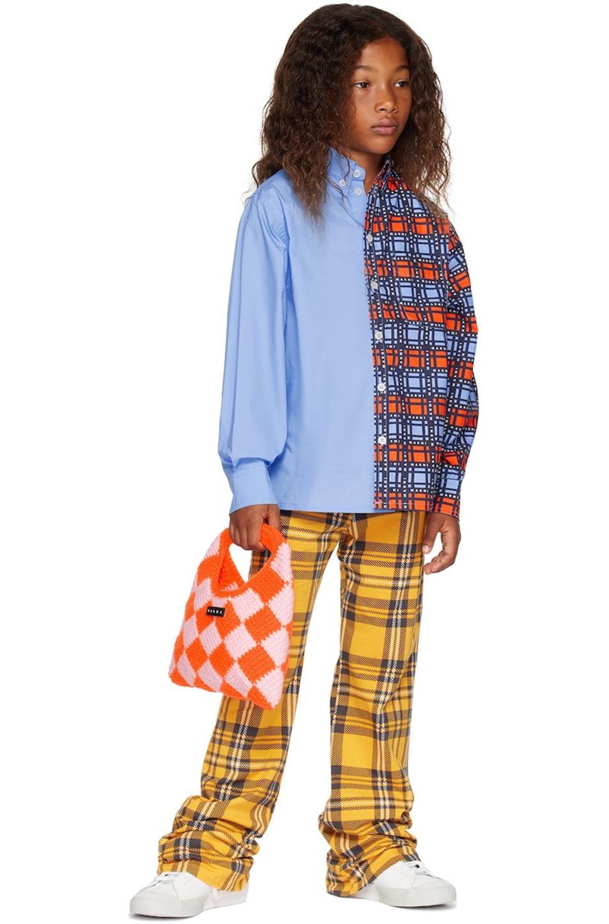 Marni Kids Orange & Pink Crochet Diamond Bag | Garmentory