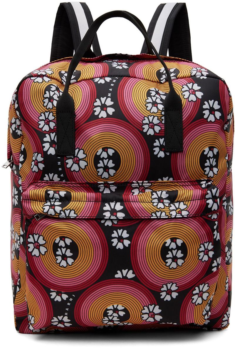 Marni Kids Pink & Orange Allover 70s Circles Backpack | Garmentory