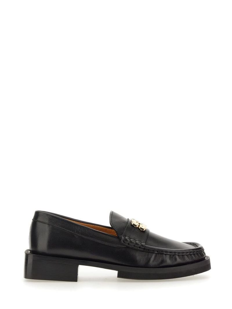 Ganni LOAFER WITH BUTTERFLY LOGO - Black | Garmentory