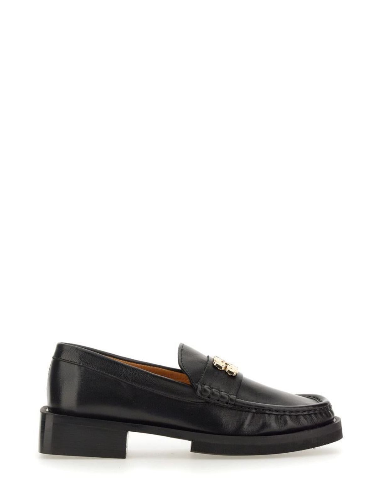 Ganni LOAFER WITH BUTTERFLY LOGO - Black | Garmentory