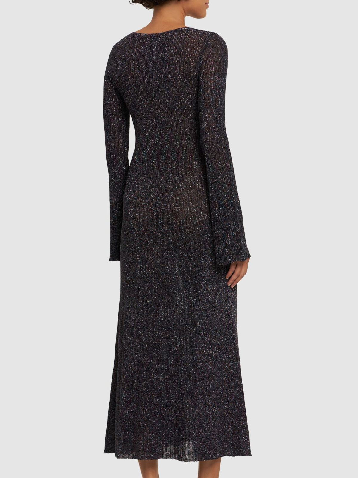 Sparkle Rib Knit Long Sleeve Maxi Dress | Garmentory