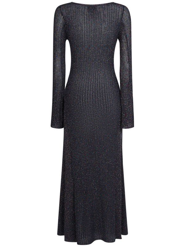 GANNI Sparkle Rib Maxi Dress ラメ ロングワンピース Sparkle Rib Knit Long Sleeve Maxi Dress | Garmentory