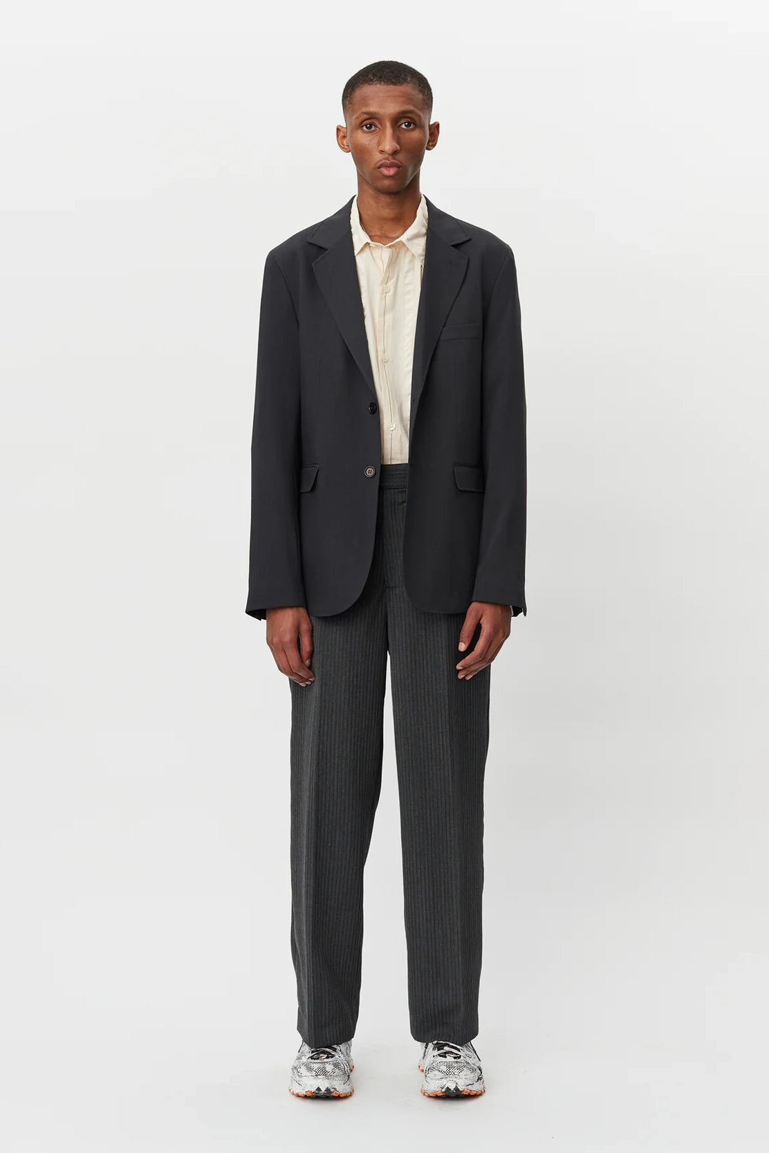 mfpen Studio Trousers - Grey/Black Stripe | Garmentory