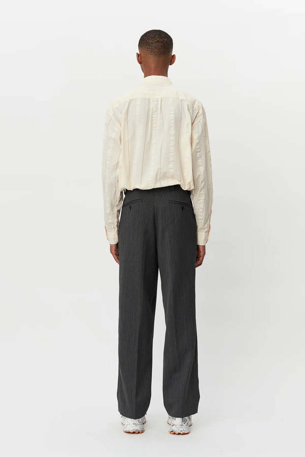 mfpen Studio Trousers - Grey/Black Stripe | Garmentory mfpen Studio Trousers - Grey/Black Stripe | Garmentory