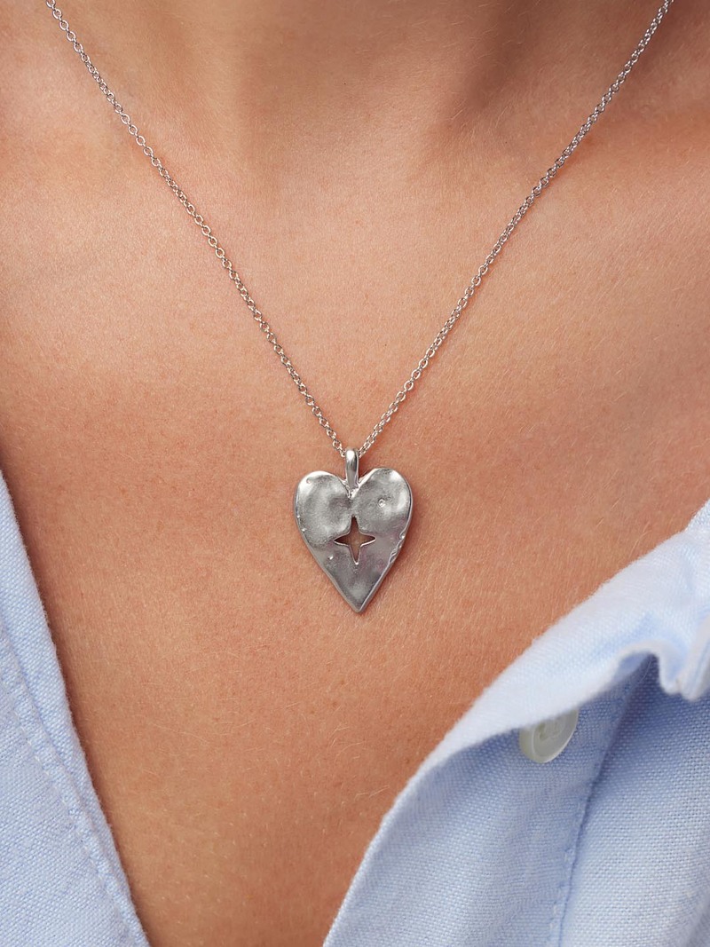 Ana Luisa Heart Necklace - Sunny - Silver | Garmentory