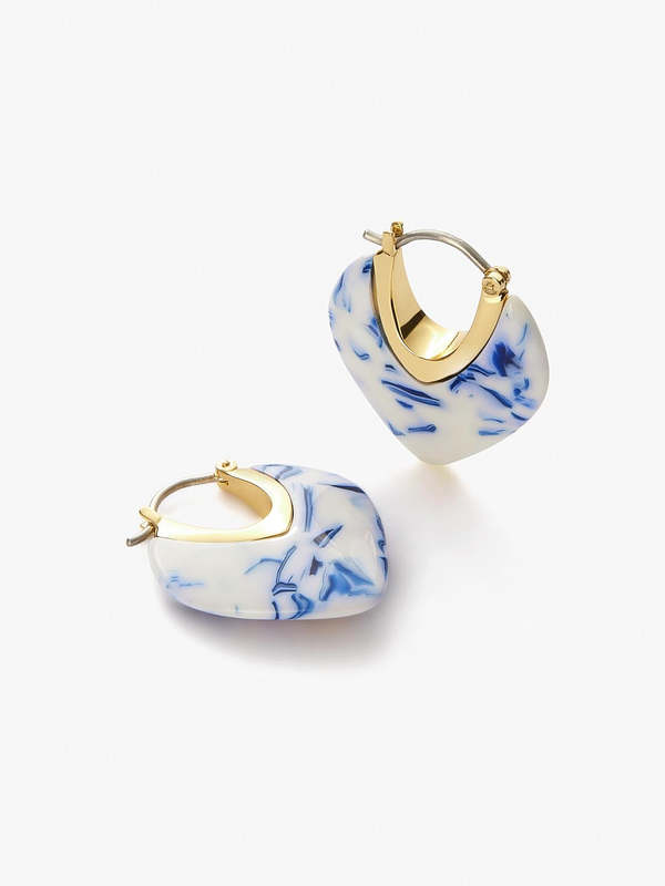 Statement Earrings Spencer Marble Blue on Garmentory